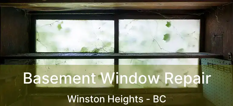 Basement Window Repair Winston Heights - BC