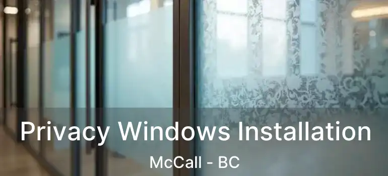 Privacy Windows Installation McCall - BC