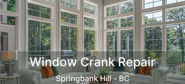 Window Crank Repair Springbank Hill - BC
