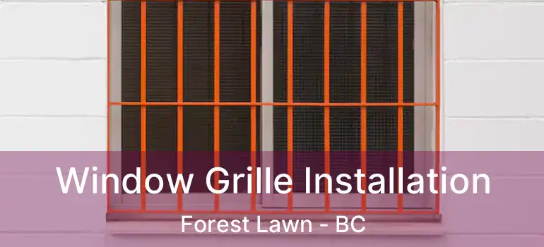 Window Grille Installation Forest Lawn - BC