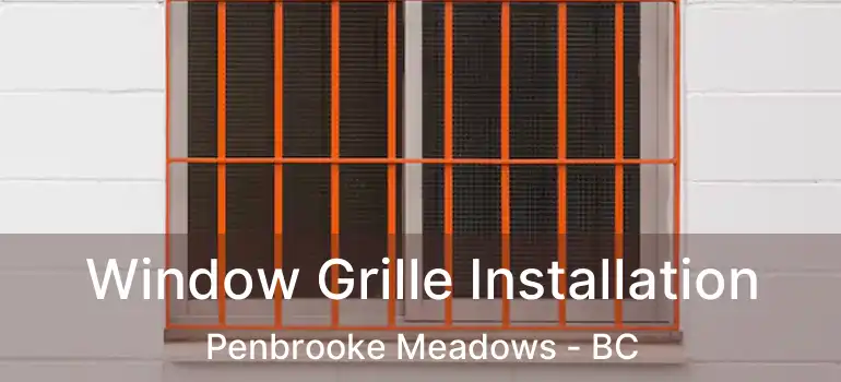 Window Grille Installation Penbrooke Meadows - BC