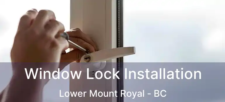 Window Lock Installation Lower Mount Royal - BC