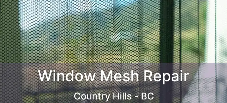 Window Mesh Repair Country Hills - BC