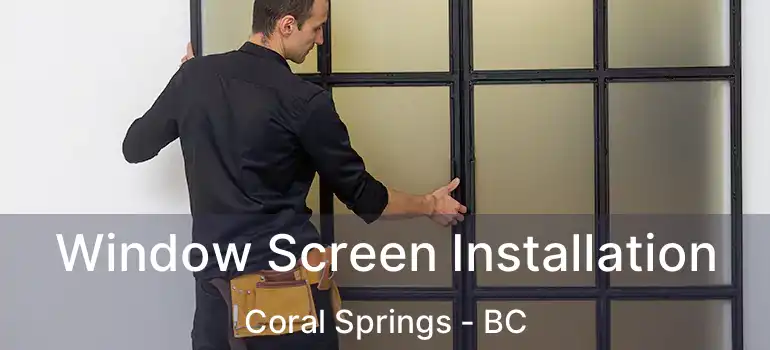 Window Screen Installation Coral Springs - BC